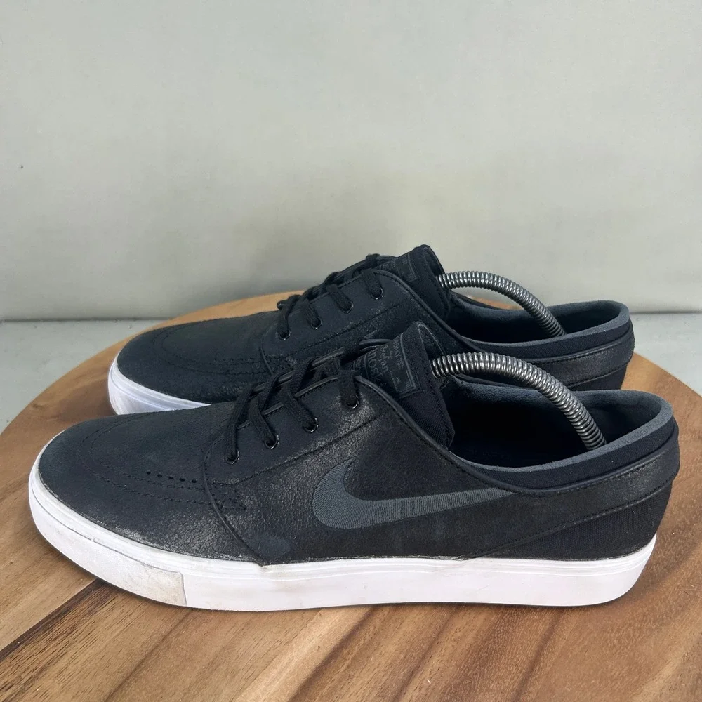 Nike SB Zoom Stefan Janoski Black Leather Skate Shoes 616490-001 Size 11.5